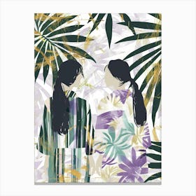 Two Women In Kimono Canvas Print