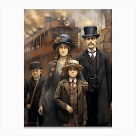 Titanic Family Boarding Oil Painting 2 Canvas Print