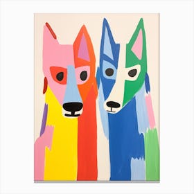 Colourful Kids Animal Art Timber Wolf 2 Canvas Print