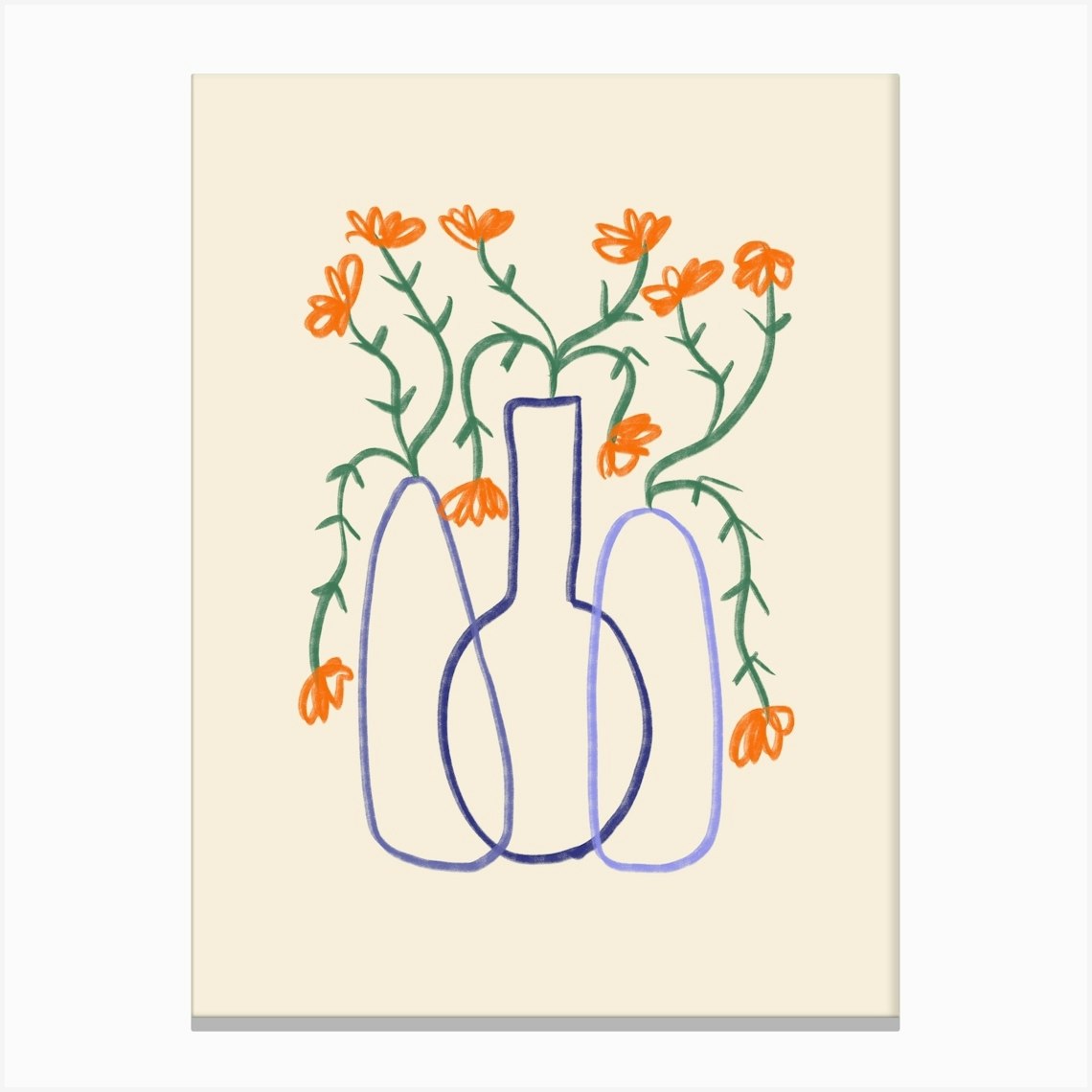 Minimalist Flower Vase Poster 1 Canvas Print by House of Saturn