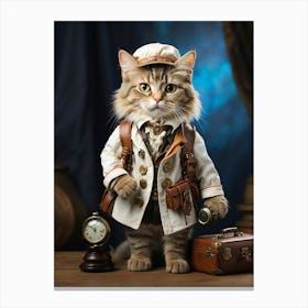 Steampunk Cat 6 Canvas Print