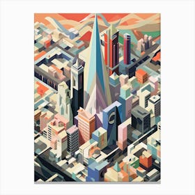 Tokyo, Japan, Geometric Illustration 3 Canvas Print