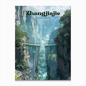 Zhangjiajie Glass Bridge Tourist Destination Travel Art Illustration Leinwandbilder