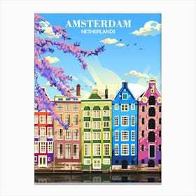 Travel Poster Amsterdam Netherlands Leinwandbild