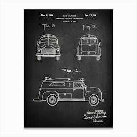 Ambulance Patent Print Fire Truck Ambulance Emt Patent Ambulance Art Ambulance Emt Decor Ambulance Ems Ambulance Patent Cm2191 Canvas Print