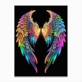 Neon Angel Wings 26 Canvas Print