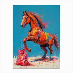 Horse In A Bag Canvas Print