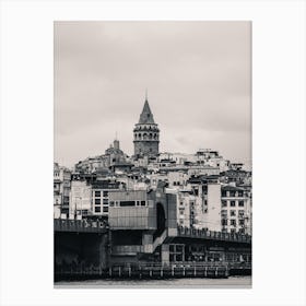 Galatasaray Bridge, Vintage Istanbul Canvas Print