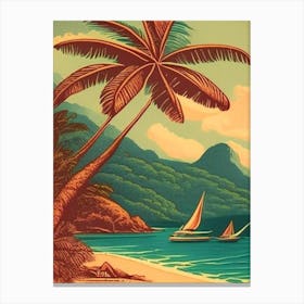 Ilhabela Brazil Vintage Sketch Tropical Destination Canvas Print