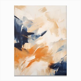 Navy And Orange Autumn Abstract Painting 1 Canvas Print