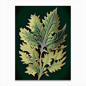 Tamarack Leaf Vintage Botanical 1 Canvas Print