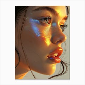 Girl With Glowing Eyes Canvas Print