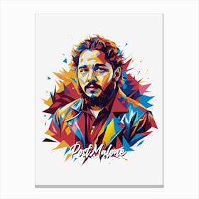 Post Malone 01 Portrait Music Icon WPAP Pop Art Style Canvas Print