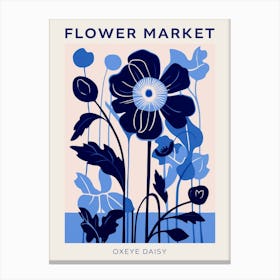 Blue Flower Market Poster Oxeye Daisy 2 Canvas Print