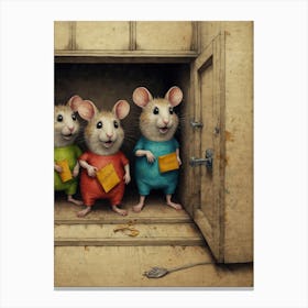 Mice In The Doorway Canvas Print