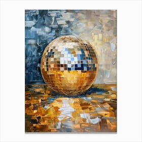 Gold Disco Ball Oil Painting Mirror Ball Canvas Print