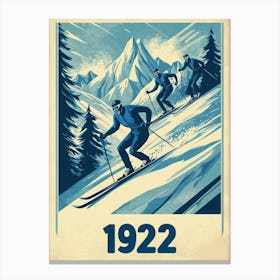 Aihrgdesign A Vintage Sports Poster Inspired By Winter Games Canvas Print