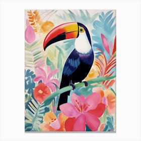 Toucan Watercolor Painting Canvas Print