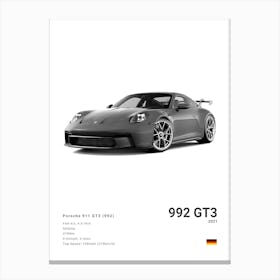 Porsche 911 Gt3 992 Canvas Print
