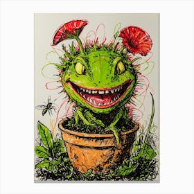 Lizard In A Pot 1 Canvas Print