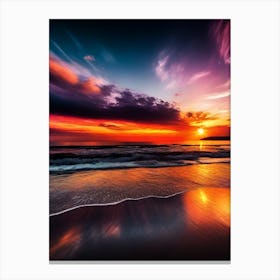 Sunset On The Beach 887 Canvas Print