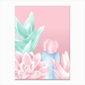 Watercolor Succulents Canvas Print