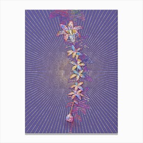 Geometric Wood Lily Mosaic Botanical Art on Veri Peri n.0168 Canvas Print