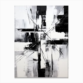 Chromatic Fusion Abstract Black And White 8 Canvas Print