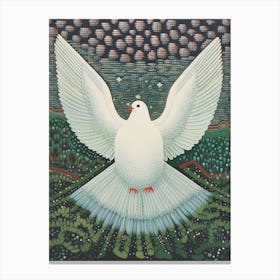 Ohara Koson Inspired Bird Painting Dove 1 Canvas Print