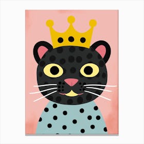 Little Panther 3 Wearing A Crown Canvas Print