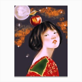 Moon girl Canvas Print