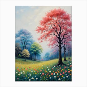 Trees And Flowers Canvas Print