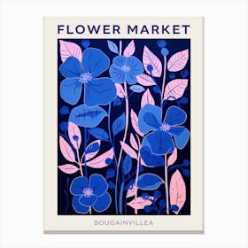 Blue Flower Market Poster Bougainvillea 2 Canvas Print