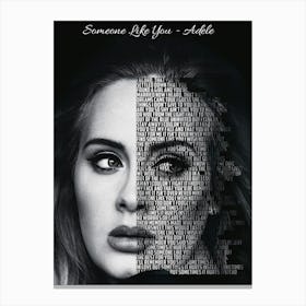 Someone Like You Adele Text Art Canvas Print