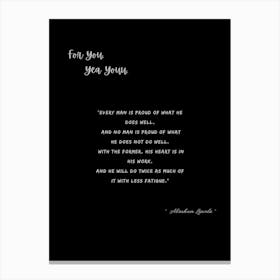 For You, Your Faith Canvas Print