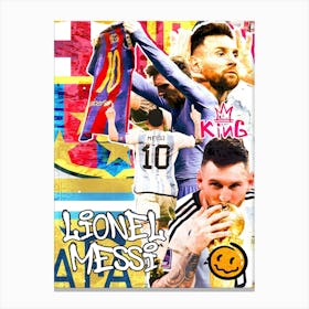 Lionel Messi Graffiti Canvas Print