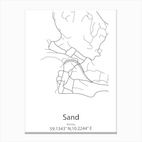 Sand Springs,United States Minimalist Map Toile