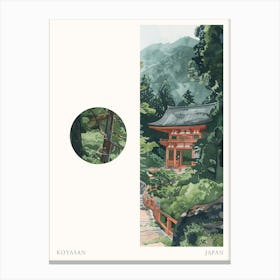 Koyasan Japan 3 Cut Out Travel Poster Canvas Print