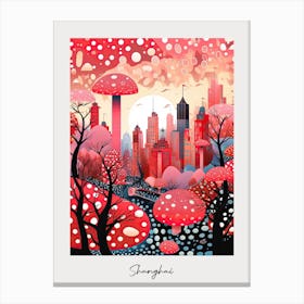 Poster Of Shanghai, Illustration In The Style Of Pop Art 1 Canvas Print