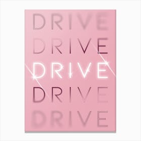 Motivational Words Drive Quintet in Pink Canvas Print