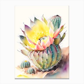 Gymnocalycium Cactus Storybook Watercolours Canvas Print