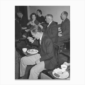 Man Eating Pie At The Buffet Supper Of The Jaycees At Eufaula, Oklahoma, See General Caption Number 25 By Russell Canvas Print