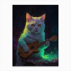 Cat Playing Guitar Canvas Print