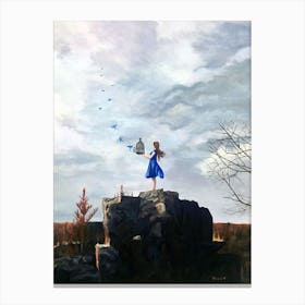 Happiness Released Bluebirds Canvas Print