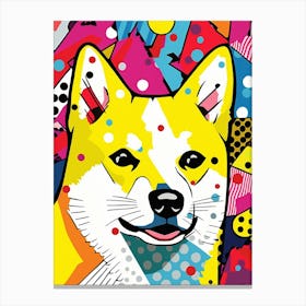 Cartoon Pop Art Shiba Inu 1 Canvas Print