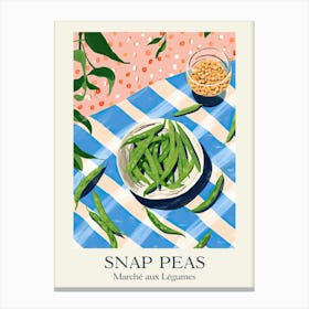 Marche Aux Legumes Snap Peas Summer Illustration 3 Canvas Print