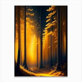 Forest At Night 6 Canvas Print