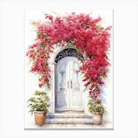 Ancona, Italy   Mediterranean Doors Watercolour Painting 1 Canvas Print