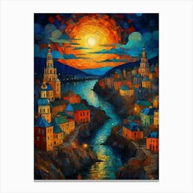 Sunset In The City Canvas Print