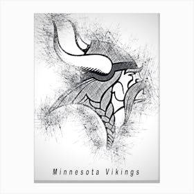 Minnesota Vikings Sketch Drawing Canvas Print
